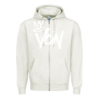 Oatmeal Heather KING VON MERCH Zipper Hoodie - linhVisuals