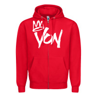 Red KING VON MERCH Zipper Hoodie - linhVisuals