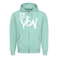 Seafoam KING VON MERCH Zipper Hoodie - linhVisuals