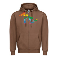 Chestnut all michigan great lakes rainbow colors Zipper Hoodie - linhVisuals