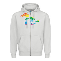 Dove Grey all michigan great lakes rainbow colors Zipper Hoodie - linhVisuals
