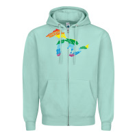 Seafoam all michigan great lakes rainbow colors Zipper Hoodie - linhVisuals