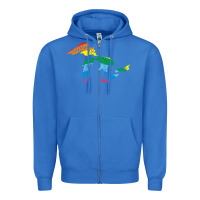 True Royal all michigan great lakes rainbow colors Zipper Hoodie - linhVisuals