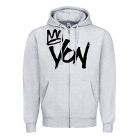 Heather Grey KING VON Zipper Hoodie - linhVisuals