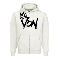 Oatmeal Heather KING VON Zipper Hoodie - linhVisuals