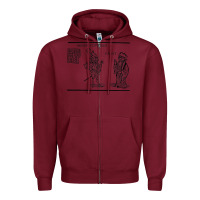 Burgundy doctor faustus vintage illustration design Zipper Hoodie - linhVisuals