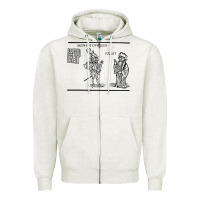 Oatmeal Heather doctor faustus vintage illustration design Zipper Hoodie - linhVisuals