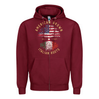 Burgundy american grown italian roots italy flag vintage tree Zipper Hoodie - linhVisuals