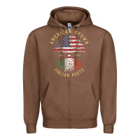 American Grown Italian Roots Italy Flag Vintage Tree Zipper Hoodie | Teevron
