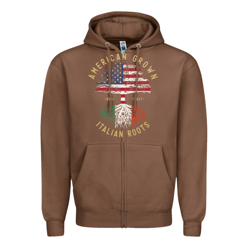 American Grown Italian Roots Italy Flag Vintage Tree Zipper Hoodie by linhVisuals | Teevron