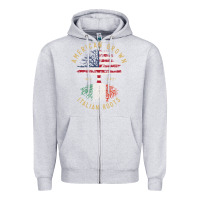 Heather Grey american grown italian roots italy flag vintage tree Zipper Hoodie - linhVisuals