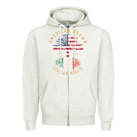 Oatmeal Heather american grown italian roots italy flag vintage tree Zipper Hoodie - linhVisuals