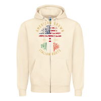 Sandshell american grown italian roots italy flag vintage tree Zipper Hoodie - linhVisuals