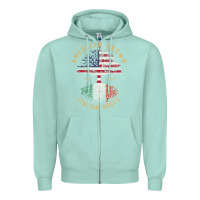 Seafoam american grown italian roots italy flag vintage tree Zipper Hoodie - linhVisuals