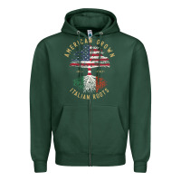 Sports Green american grown italian roots italy flag vintage tree Zipper Hoodie - linhVisuals