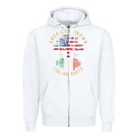 White american grown italian roots italy flag vintage tree Zipper Hoodie - linhVisuals