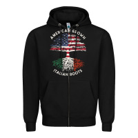 Black american grown italian roots usa italy flag tree Zipper Hoodie - linhVisuals