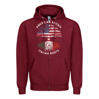 Burgundy american grown italian roots usa italy flag tree Zipper Hoodie - linhVisuals