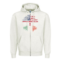 Oatmeal Heather american grown italian roots usa italy flag tree Zipper Hoodie - linhVisuals