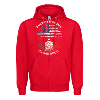 American Grown Italian Roots Usa Italy Flag Tree Zipper Hoodie | Teevron