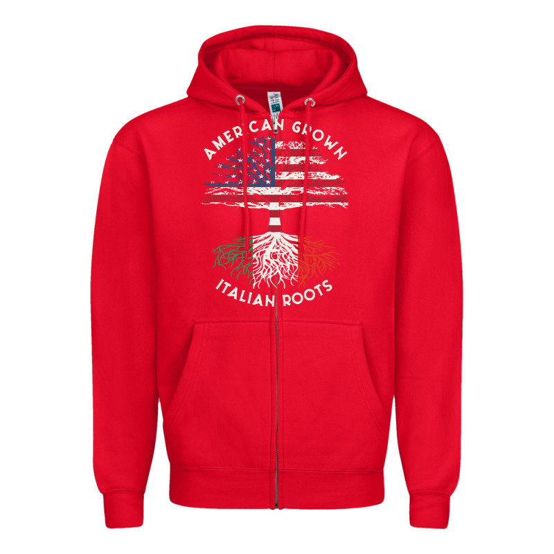 American Grown Italian Roots Usa Italy Flag Tree Zipper Hoodie by linhVisuals | Teevron