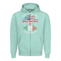 Seafoam american grown italian roots usa italy flag tree Zipper Hoodie - linhVisuals