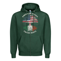 Sports Green american grown italian roots usa italy flag tree Zipper Hoodie - linhVisuals