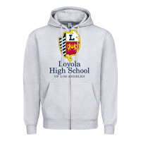 Heather Grey loyola high school los angeles Zipper Hoodie - linhVisuals