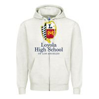 Oatmeal Heather loyola high school los angeles Zipper Hoodie - linhVisuals