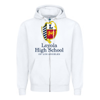 White loyola high school los angeles Zipper Hoodie - linhVisuals