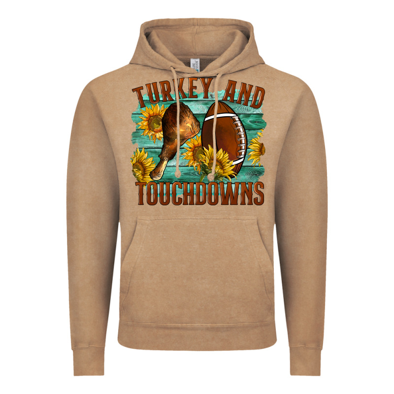 Turkey And Touchdowns Vintage Hoodie by LillyAllenDesigns | Teevron