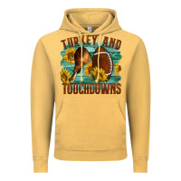 Vintage Mustard Turkey And Touchdowns Vintage Hoodie - LillyAllenDesigns