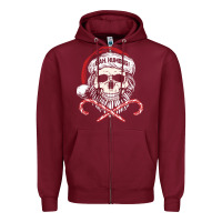 Burgundy bah humbug skull santa hat christmas funny quote Zipper Hoodie - linhVisuals