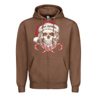 Chestnut bah humbug skull santa hat christmas funny quote Zipper Hoodie - linhVisuals