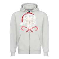 Dove Grey bah humbug skull santa hat christmas funny quote Zipper Hoodie - linhVisuals