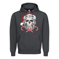 Smoke bah humbug skull santa hat christmas funny quote Zipper Hoodie - linhVisuals