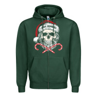 Sports Green bah humbug skull santa hat christmas funny quote Zipper Hoodie - linhVisuals