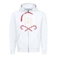 White bah humbug skull santa hat christmas funny quote Zipper Hoodie - linhVisuals