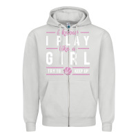 Dove Grey basketball gifts for girls i know i play like a girl try to keep up in Zipper Hoodie - linhVisuals