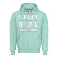 Seafoam basketball gifts for girls i know i play like a girl try to keep up in Zipper Hoodie - linhVisuals