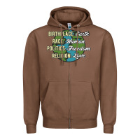 Chestnut birthplace earth race human politics freedom religion love equality al Zipper Hoodie - linhVisuals