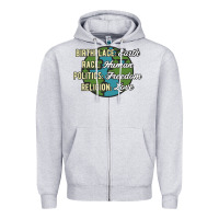 Heather Grey birthplace earth race human politics freedom religion love equality al Zipper Hoodie - linhVisuals