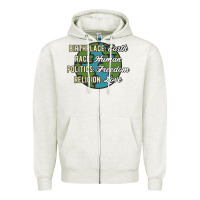 Oatmeal Heather birthplace earth race human politics freedom religion love equality al Zipper Hoodie - linhVisuals