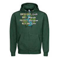 Sports Green birthplace earth race human politics freedom religion love equality al Zipper Hoodie - linhVisuals