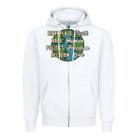 White birthplace earth race human politics freedom religion love equality al Zipper Hoodie - linhVisuals