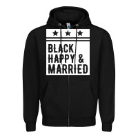 Black black happy & married funny wedding gifts Zipper Hoodie - linhVisuals