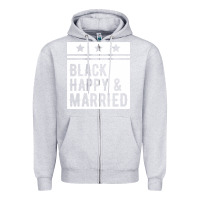Heather Grey black happy & married funny wedding gifts Zipper Hoodie - linhVisuals