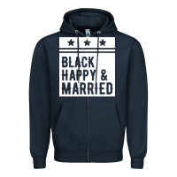 Navy black happy & married funny wedding gifts Zipper Hoodie - linhVisuals