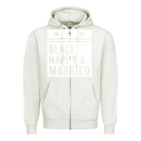 Oatmeal Heather black happy & married funny wedding gifts Zipper Hoodie - linhVisuals