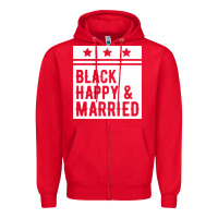 Red black happy & married funny wedding gifts Zipper Hoodie - linhVisuals